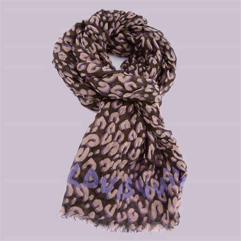 grey lv scarf|louis vuitton leopard scarf.